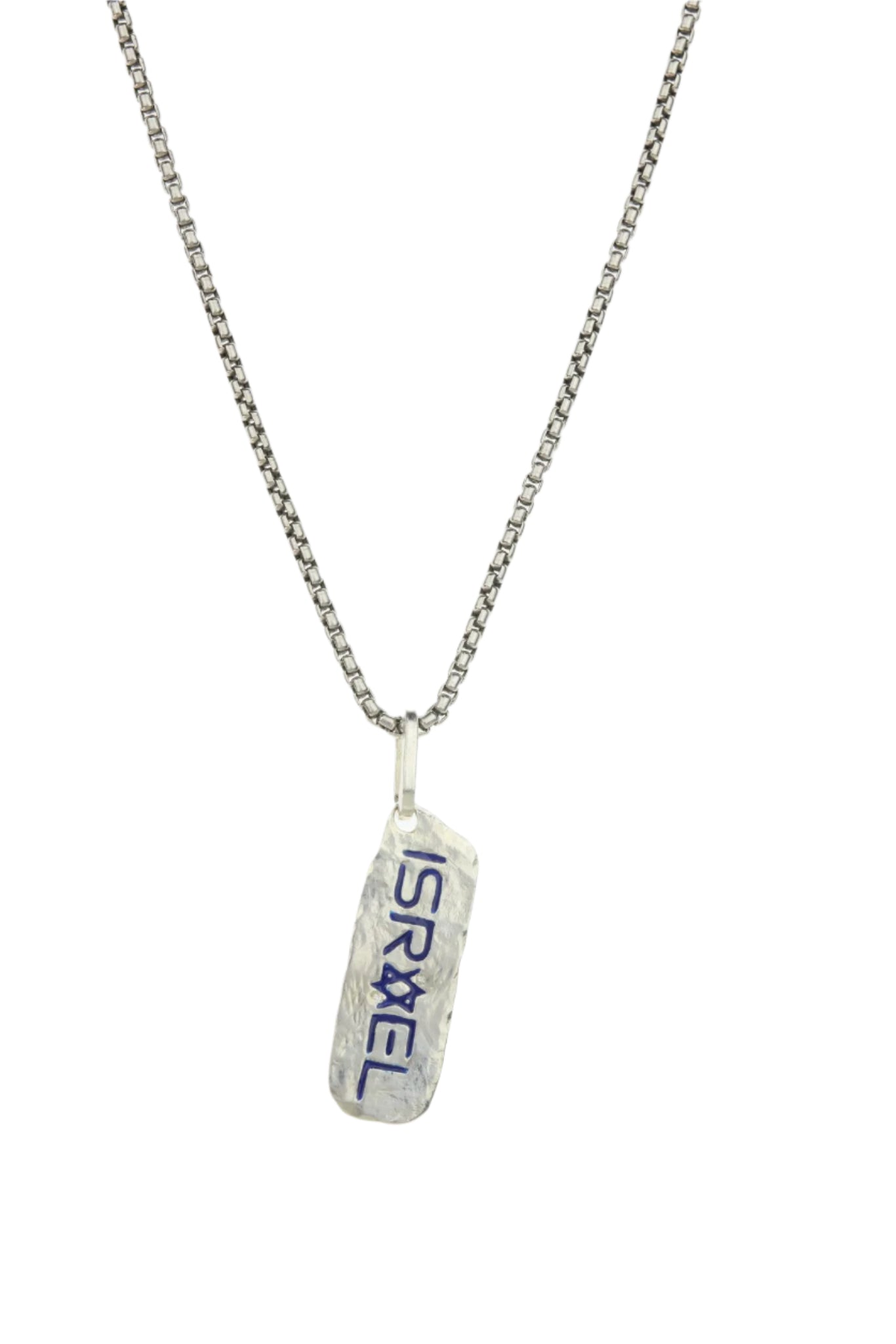 Sterling Silver/Gold and Enamel rectangular Star Of Israel™ tag