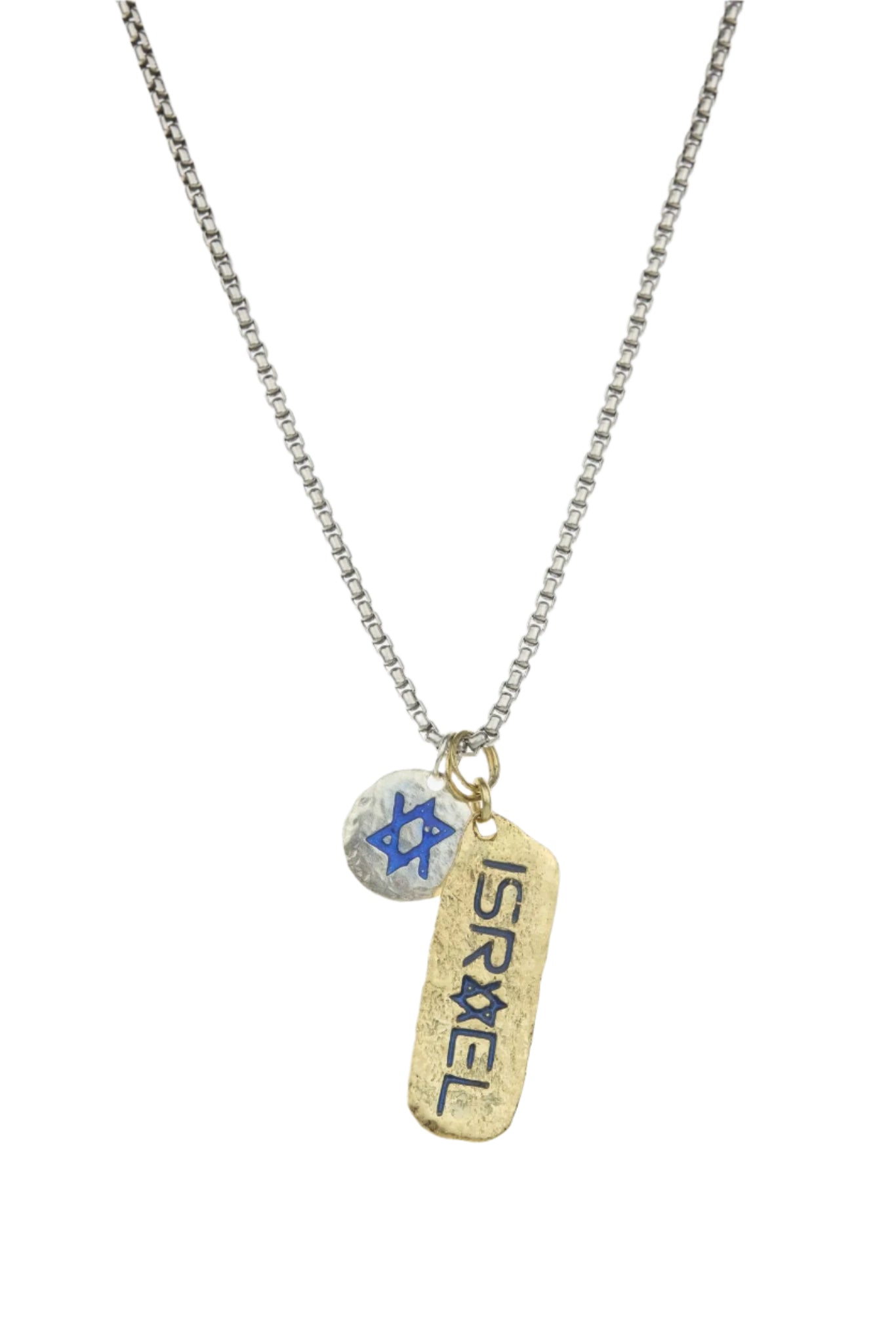 Sterling Silver / Gold and Enamel Round Star Of Israel™ Tag