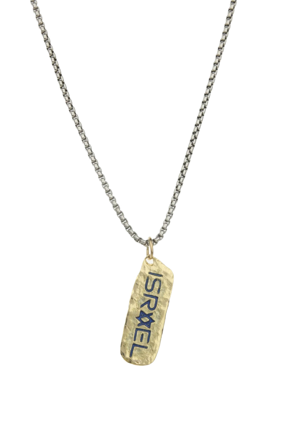 Sterling Silver/Gold and Enamel rectangular Star Of Israel™ tag