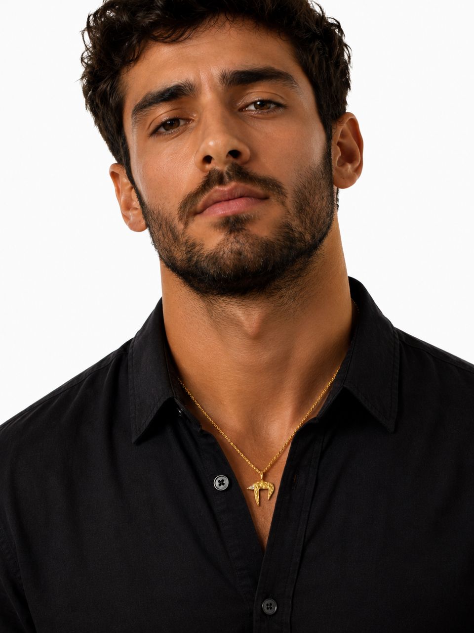 Chai pendant, 14K gold Large — on model