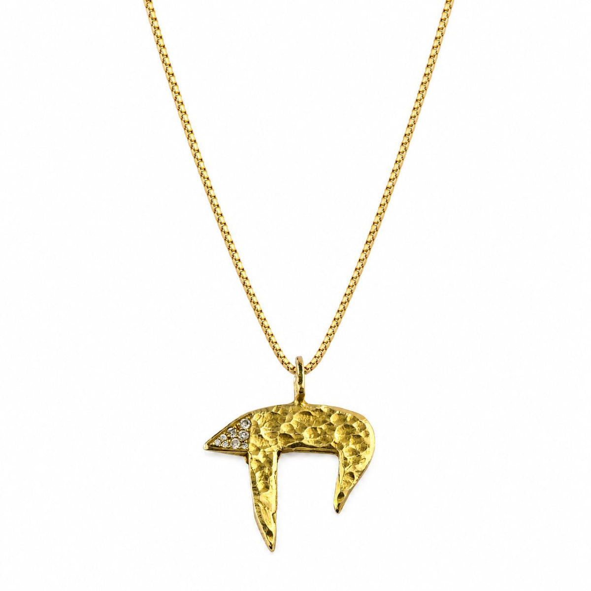 Chai pendant, 18K gold Large — white background