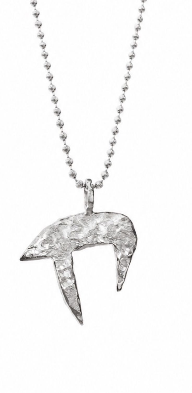 Chai pendant, sterling silver Large — white background