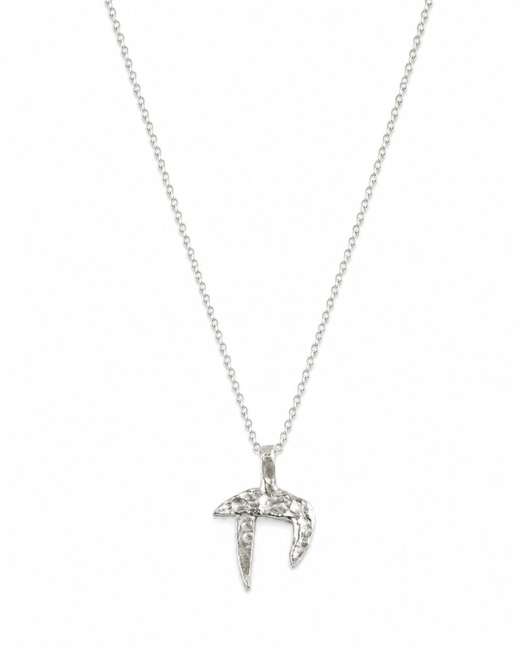 Chai pendant, sterling silver Small — white background