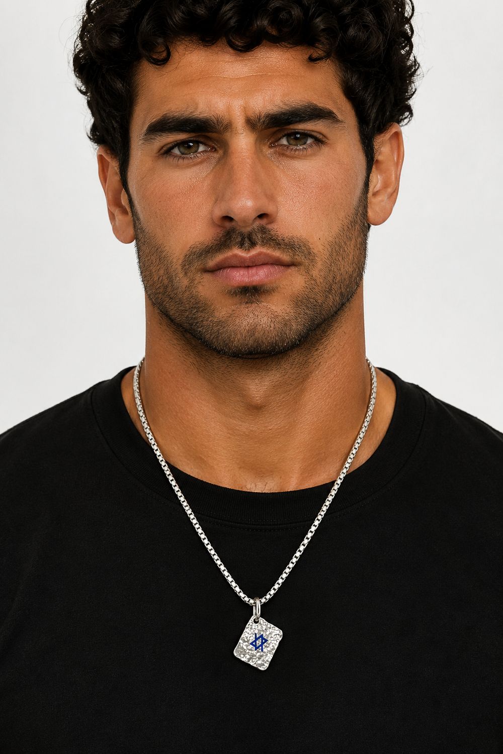 Star Of Israel dog tag, Medium — on model