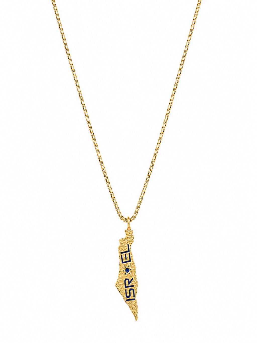 Map Pendant in gold, long chain