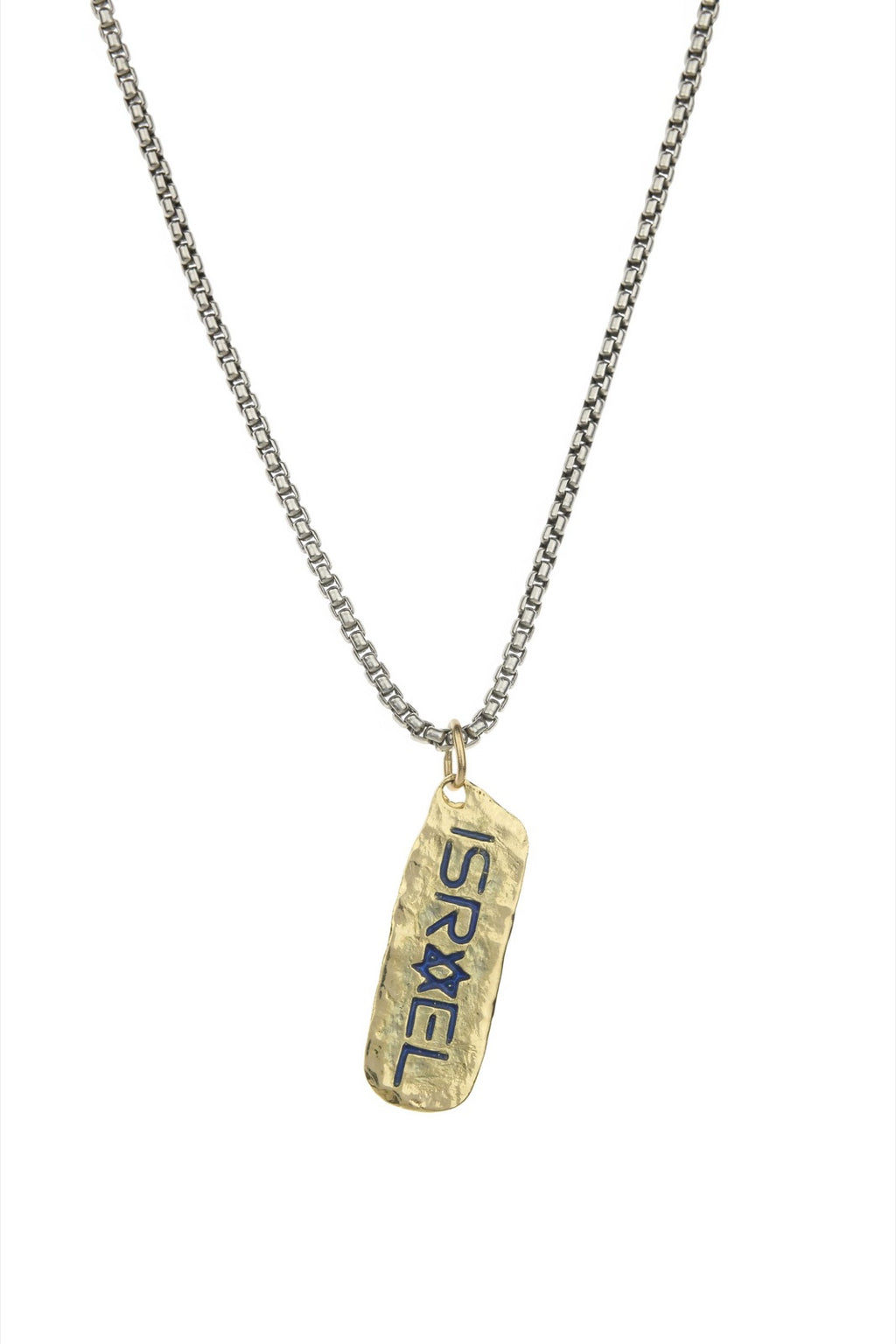 Sterling Silver/Gold and Enamel rectangular Star Of Israel™ tag