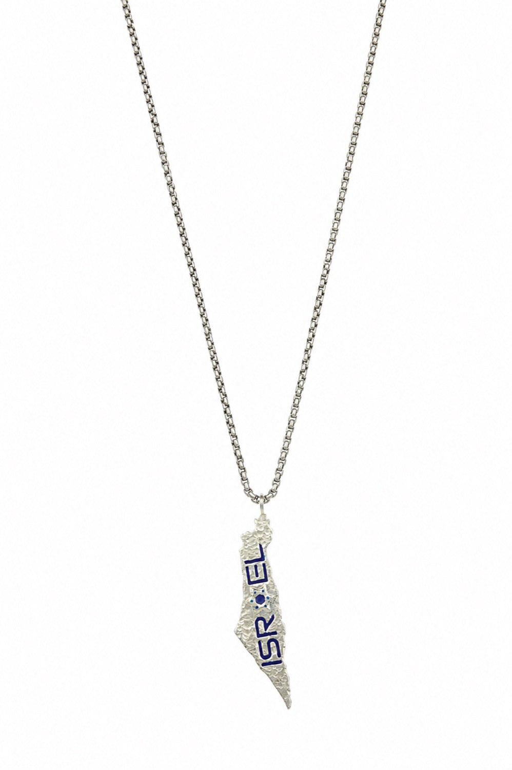 Map Pendant in sterling silver, chain length