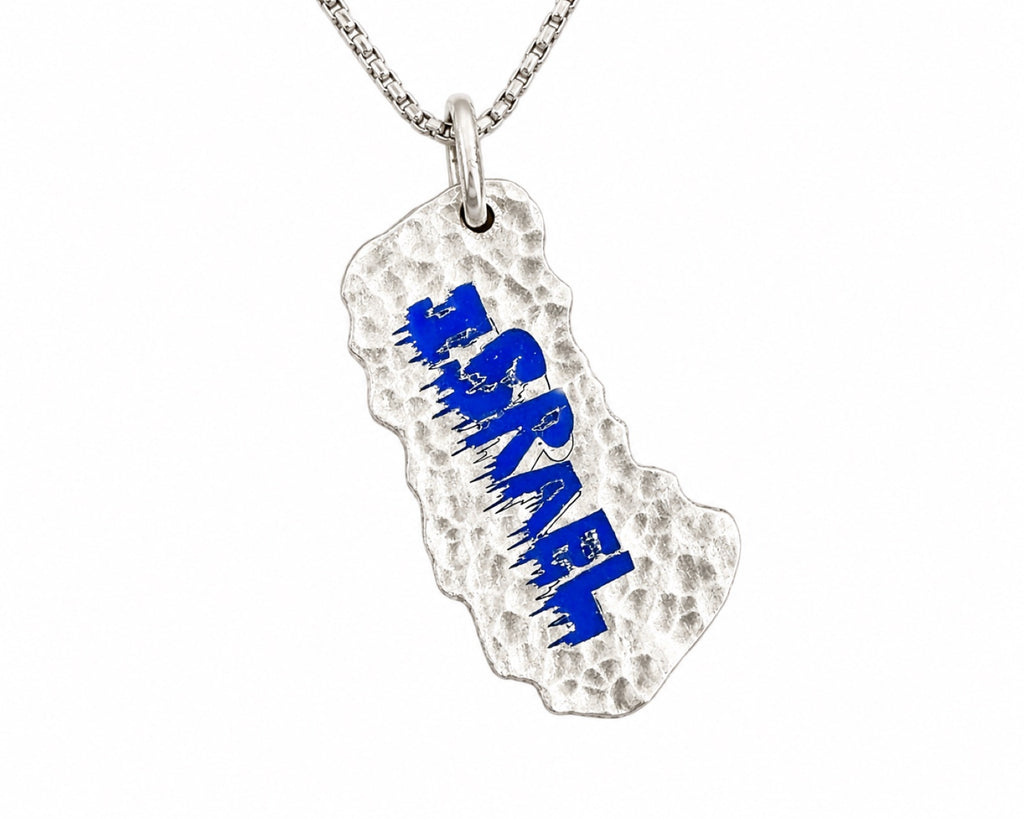 Graffiti  Art Sterling Silver And Enamel Freeform Dog Tag