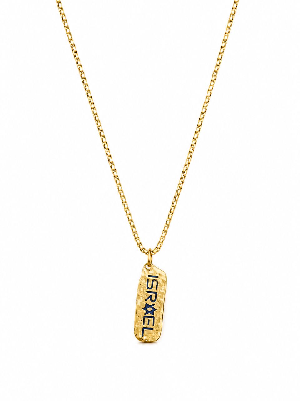 Rectangular tag, 18K gold — white background