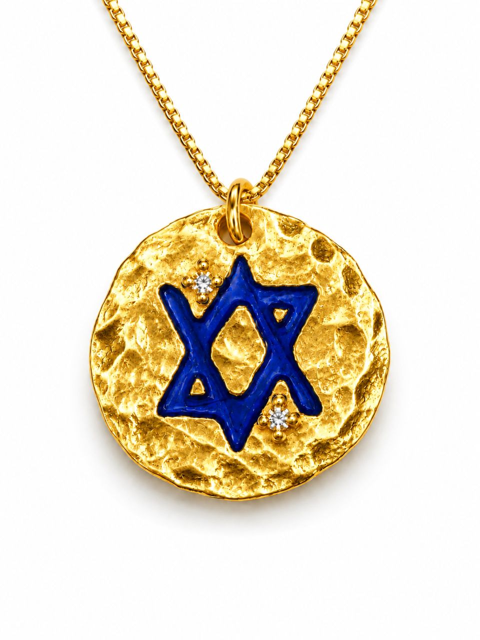 Round tag, 18K gold — white background