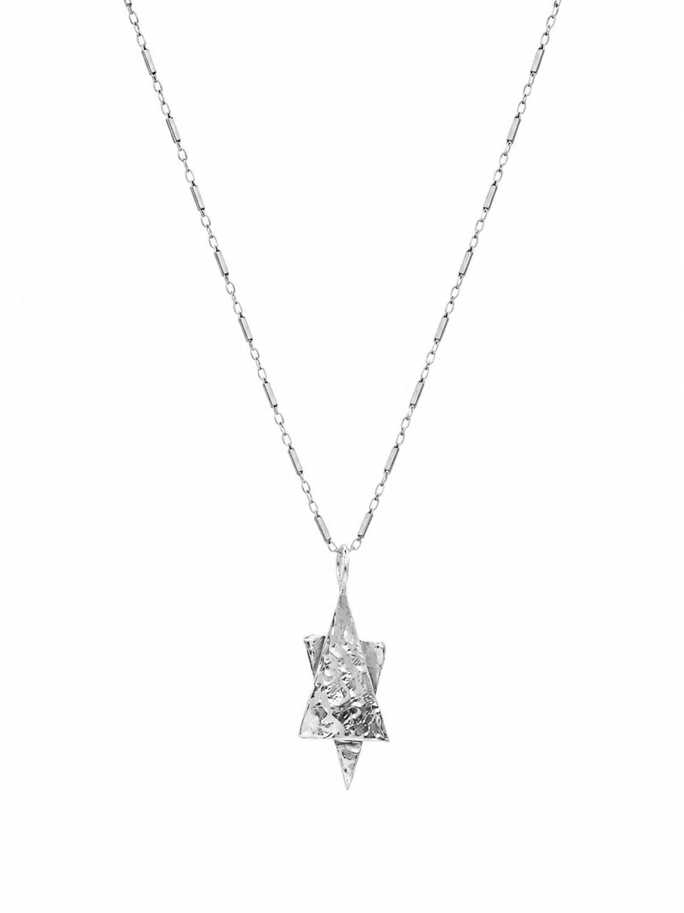 Up & Down pendant, sterling silver — white background