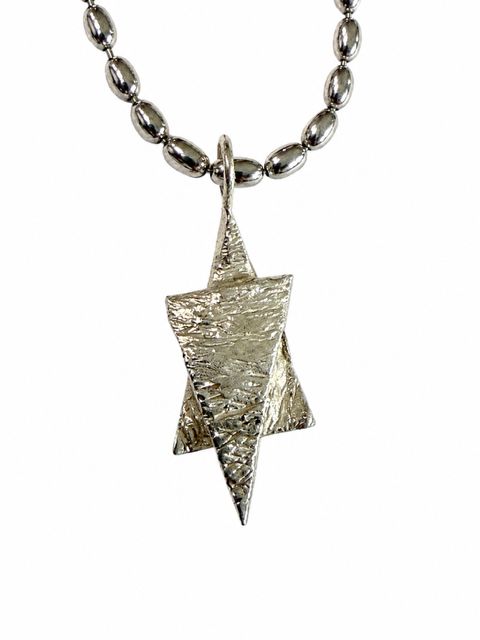 Up & Down pendant, sterling silver — close-up detail